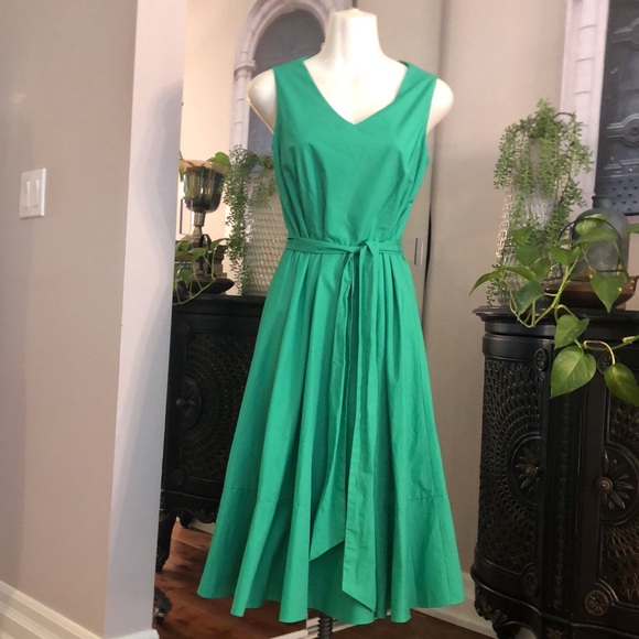Talbots green sleeveless green cotton dress ladies size 2 ! - Picture 8 of 9